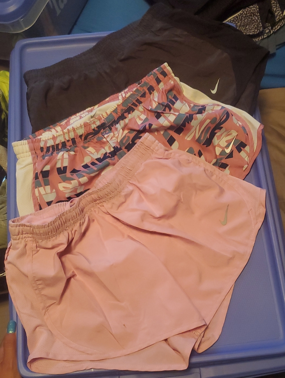 Nike Girls' Pink and Black Athletic Shorts Set